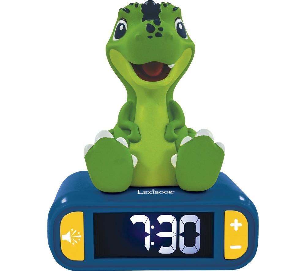 LEXIBOOK RL800DINO Nightlight Alarm Clock - Dinosaur, Blue,Green