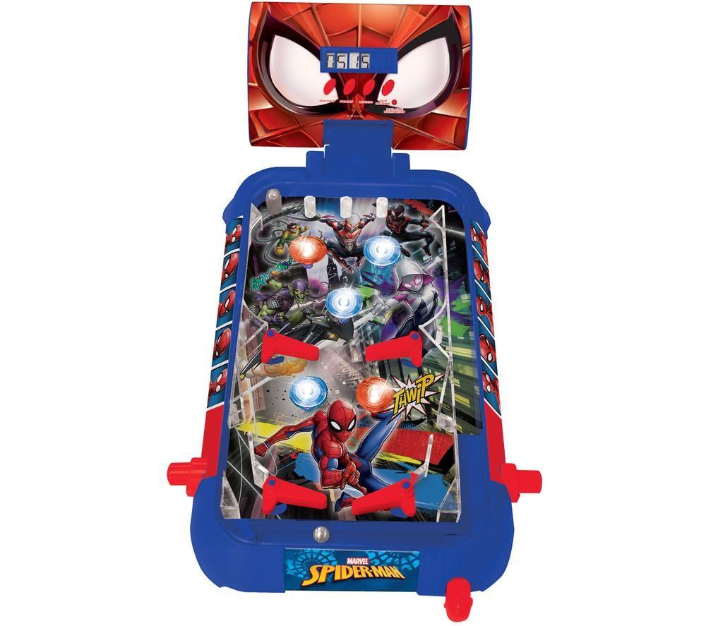 LEXIBOOK Spider Man Table Electronic Pinball Game, Blue,Red