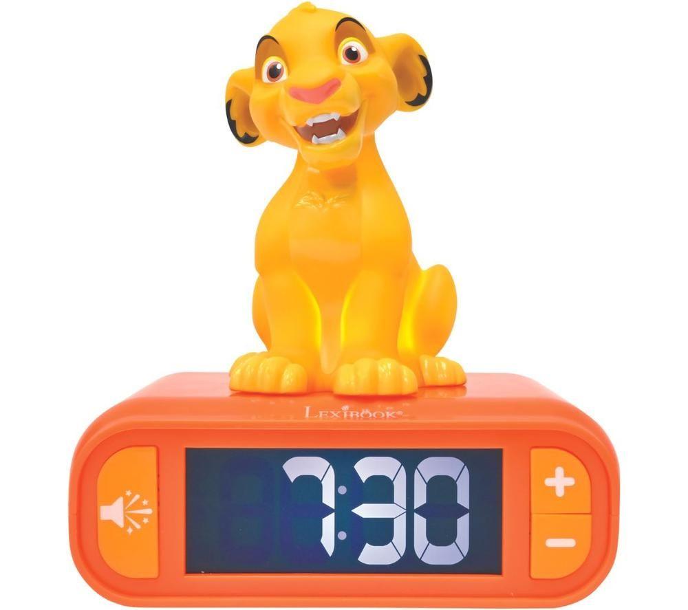LEXIBOOK Disney Classics Nightlight Alarm Clock - Simba, Orange