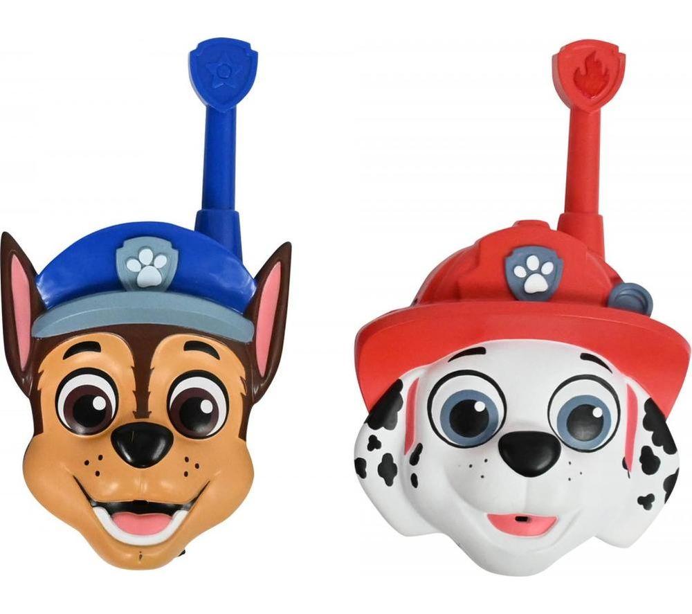 LEXIBOOK Paw Patrol 3D Walkie Talkies Set - Chase & Marshall, Blue,White,Red,Brown
