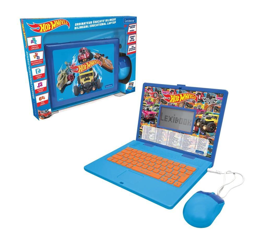 LEXIBOOK Bilingual French & English Educational Laptop - Hot Wheels