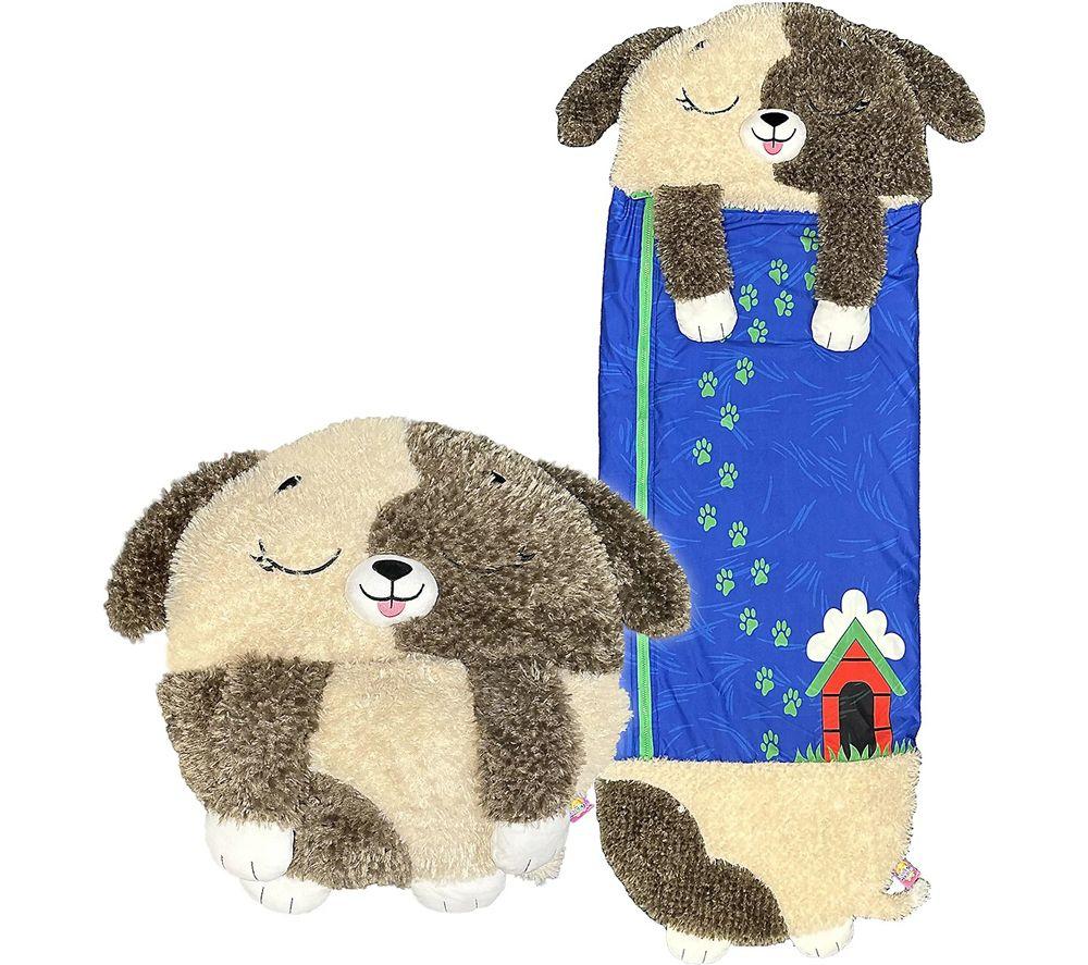 HAPPY NAPPERS Brown Cuddly Dog 2-in-1 Plush Toy & Sleeping Bag - Large