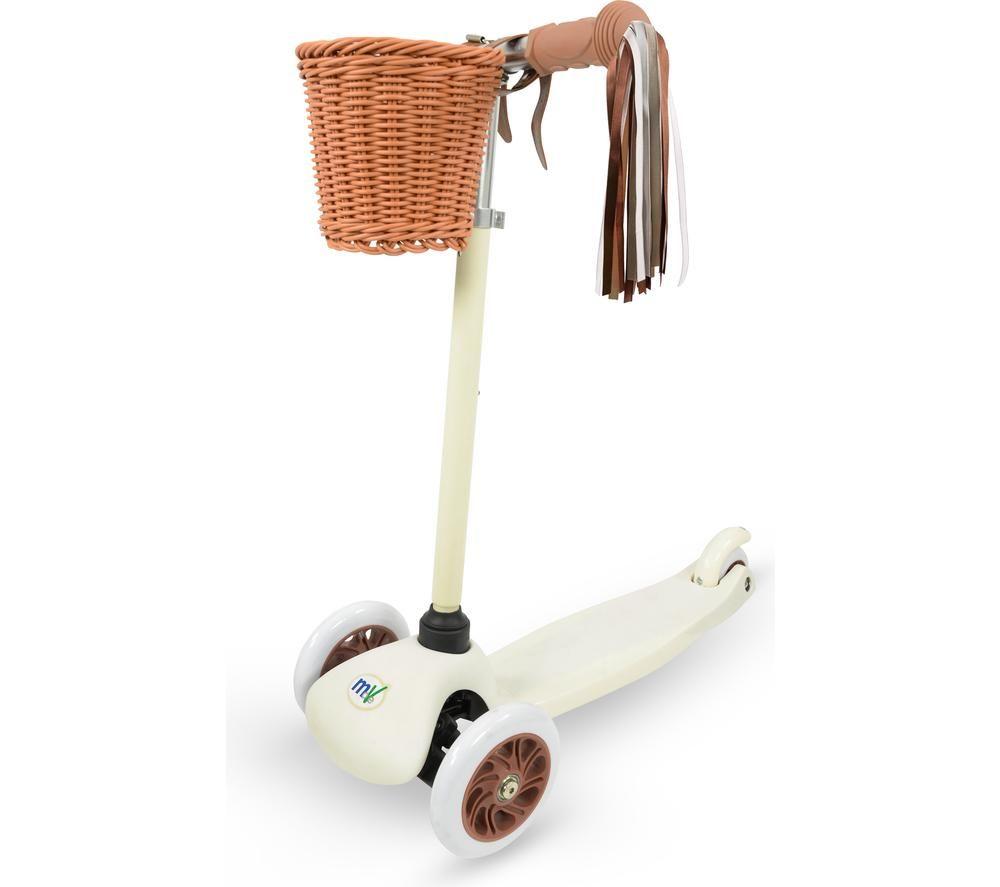 MOVE Mini Go Tilt 3-Wheel Kids Kick Scooter - Brown & White, White,Brown
