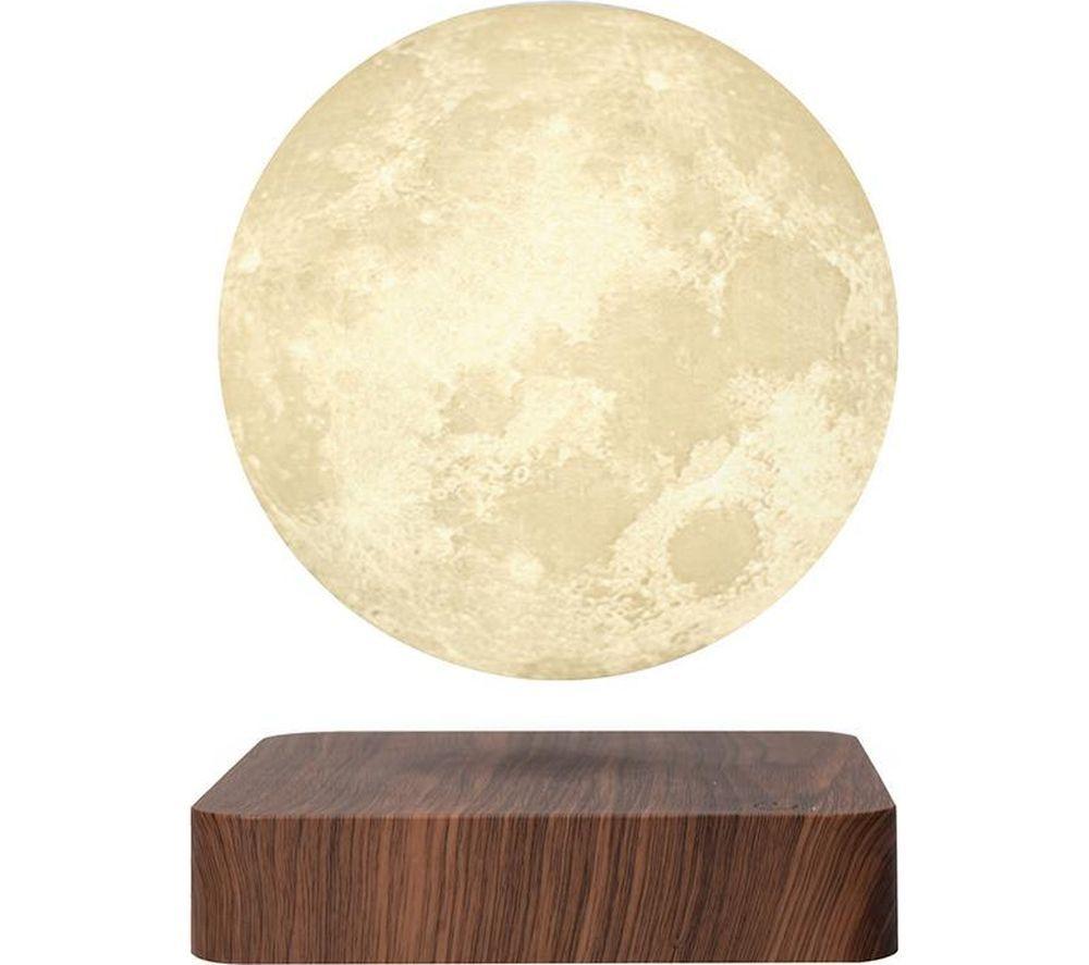 MENKIND Rotating Floating Moon Night Lamp, White,Brown