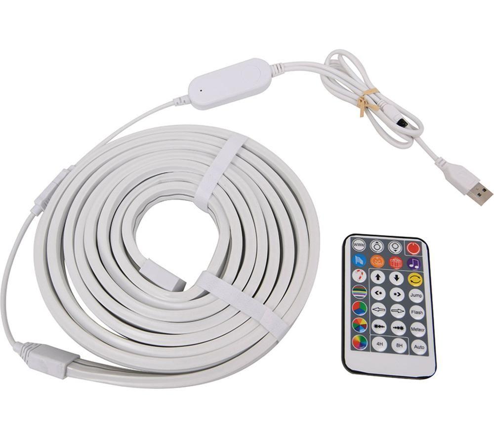 MENKIND RED5 Sound Reactive RGBIC Neon Strip Light - 3 m, White