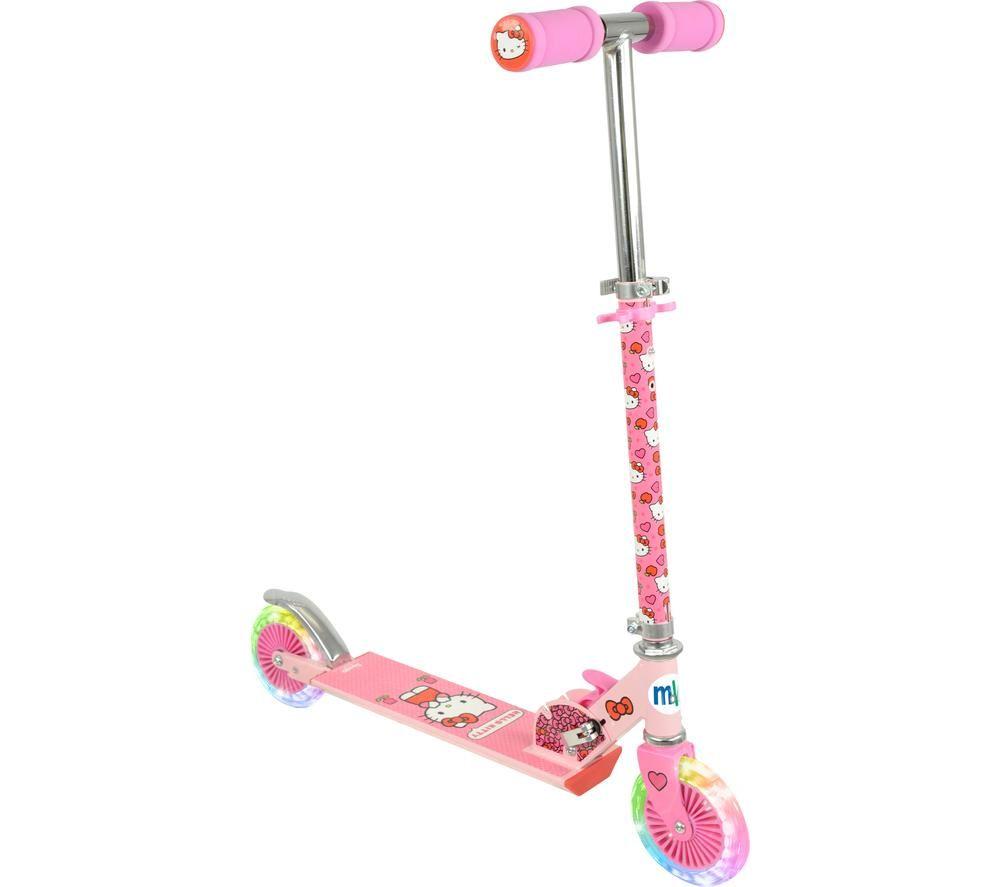 MOVE Hello Kitty Kids Folding Kick Scooter - Pink & Silver, Silver/Grey,Pink