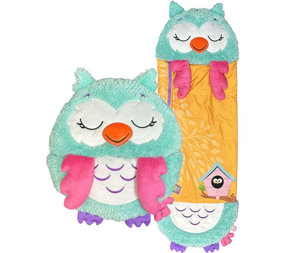 HAPPY NAPPERS Owl 2-in-1 Plush Toy & Sleeping Bag - Large