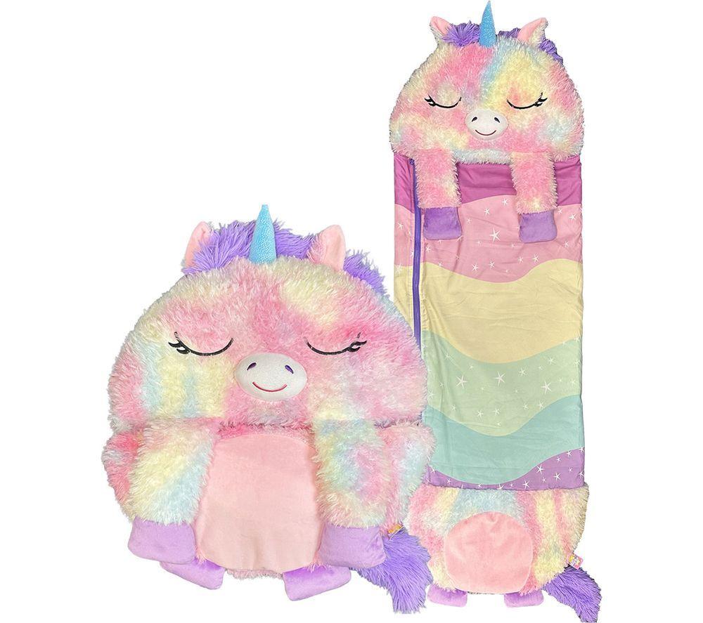 HAPPY NAPPERS Rainbow Unicorn 2-in-1 Plush Toy & Sleeping Bag Ð Medium